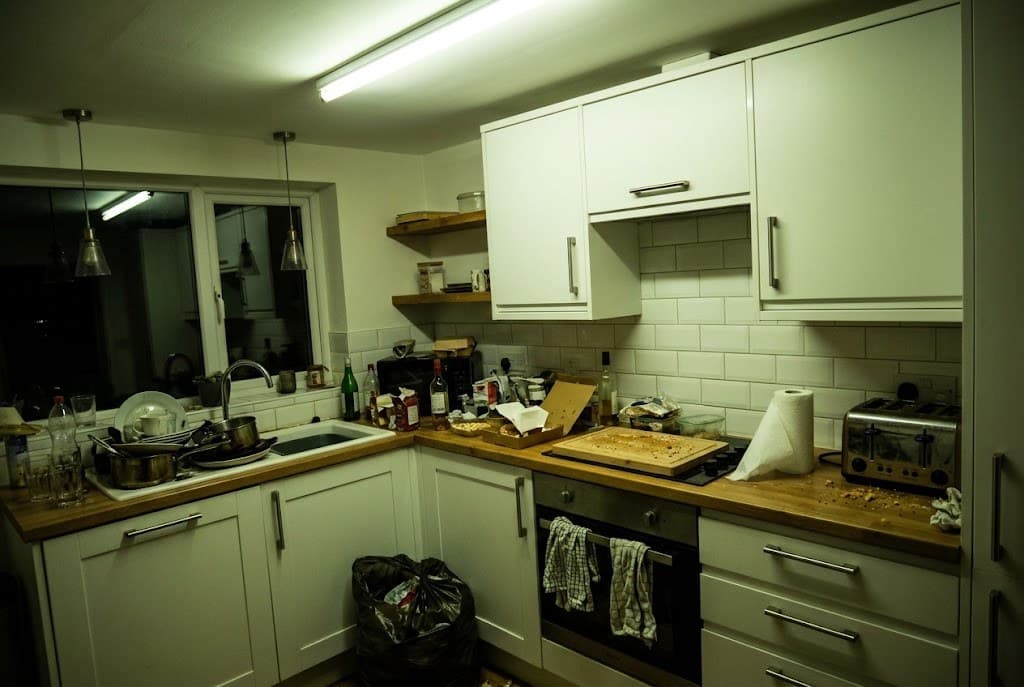 Before: kitchen photo taken on a phone