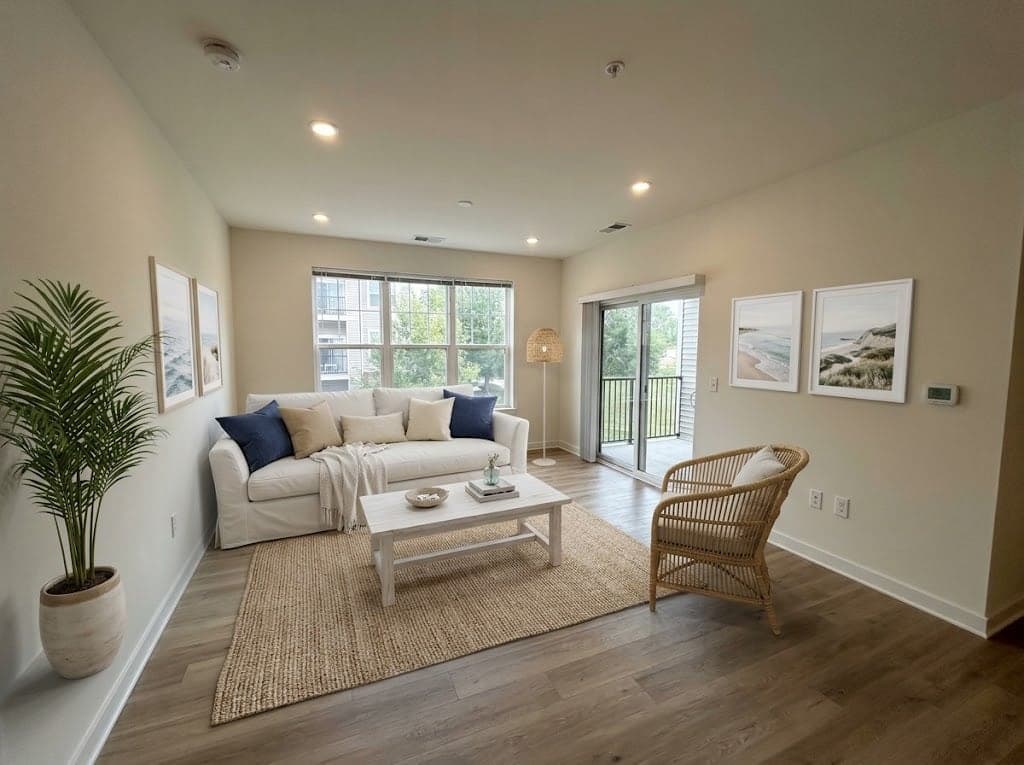Staged: Living room · Coastal