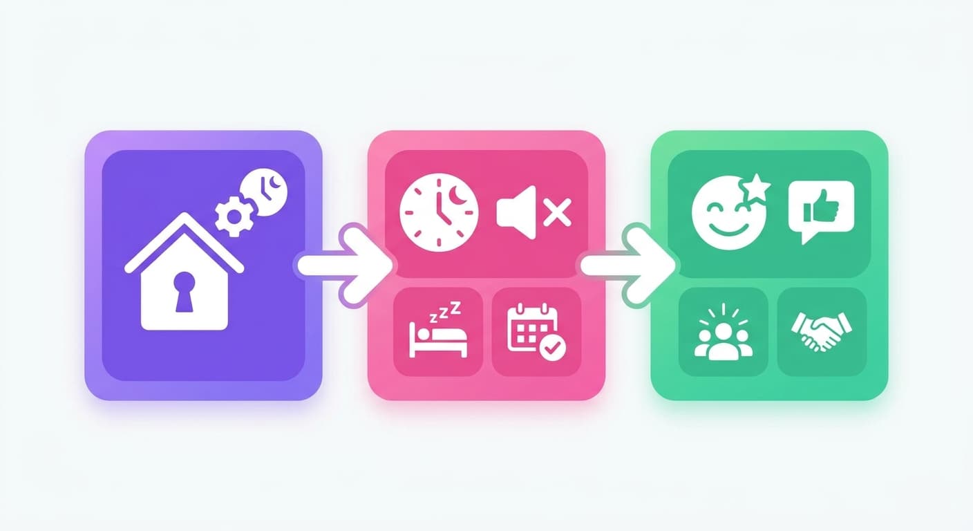 Visual explanation of what is a quiet hours policy for short-term rental hosts