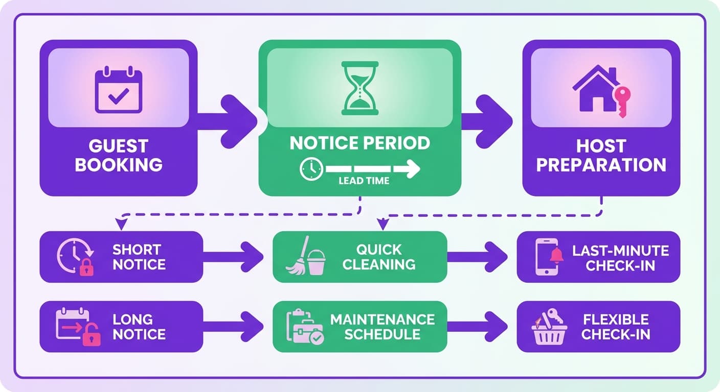 Visual explanation of what is a notice period for vacation rentals for short-term rental hosts