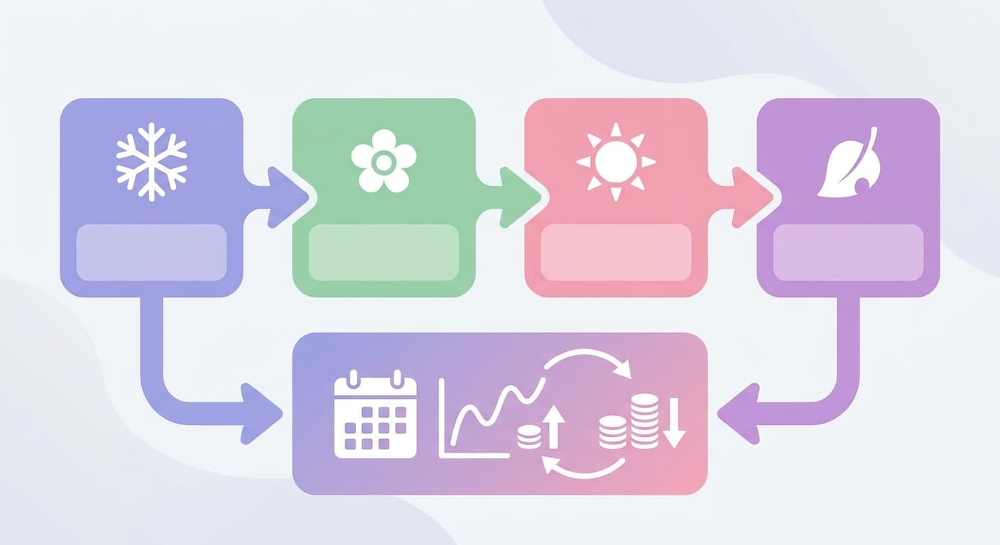 Visual explanation of what is seasonality in short-term rentals for short-term rental hosts