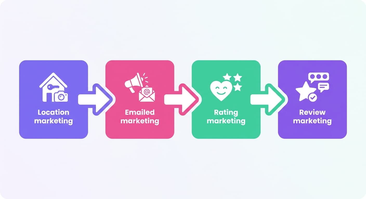 Visual explanation of vacation rental marketing strategy for short-term rental hosts