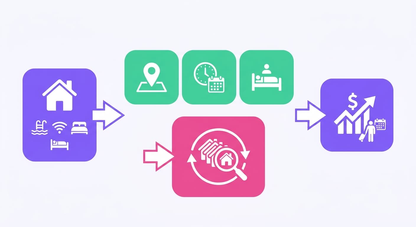Visual explanation of what is a comp set in vacation rentals for short-term rental hosts