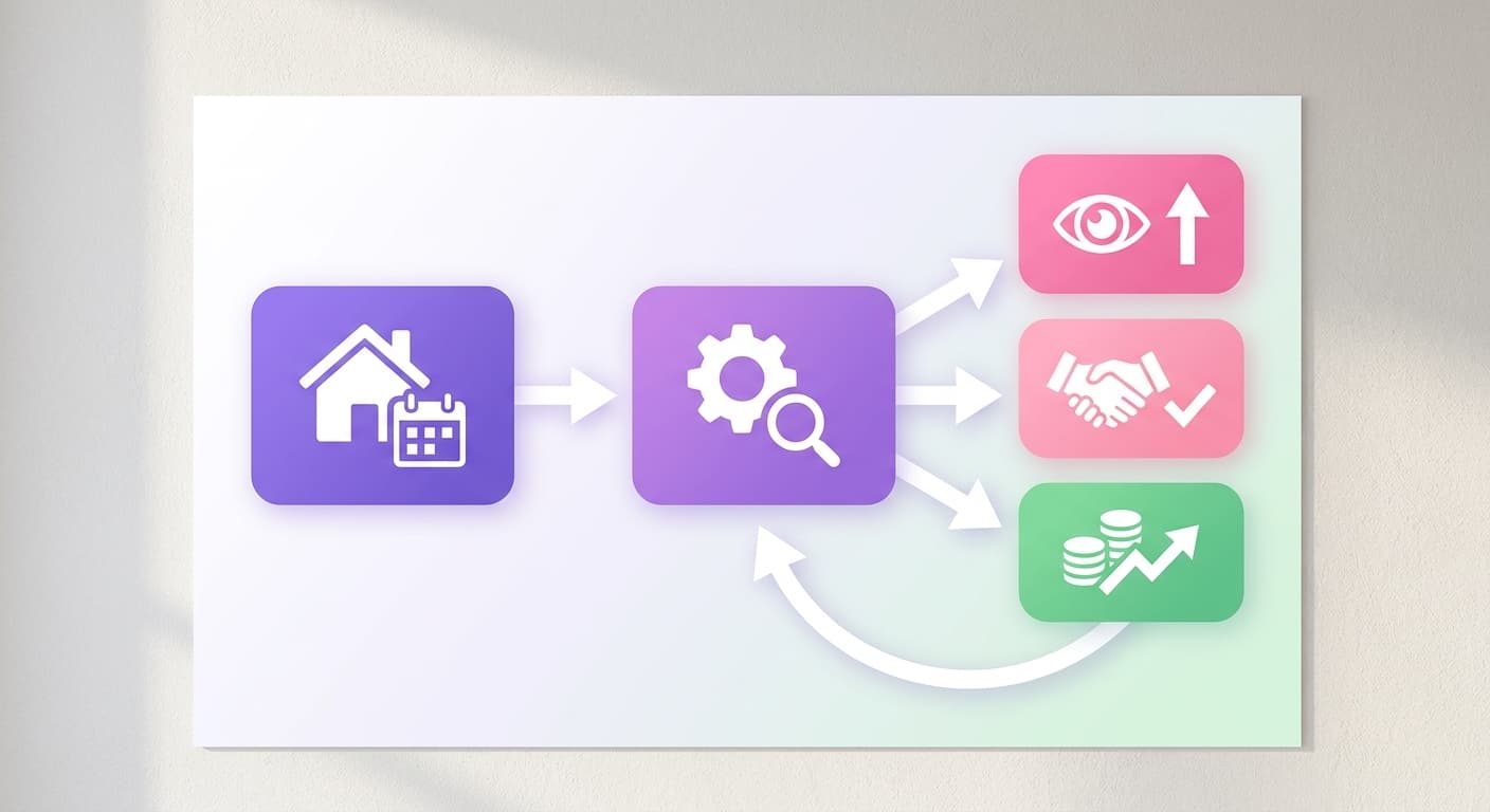 Visual explanation of what is short term rental listing optimization for short-term rental hosts