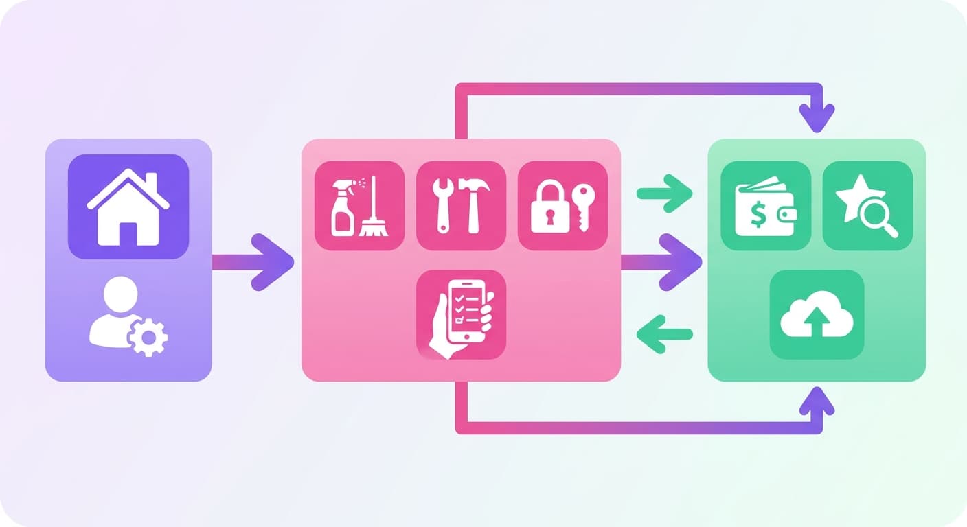Visual explanation of what is vendor management in rental properties for short-term rental hosts