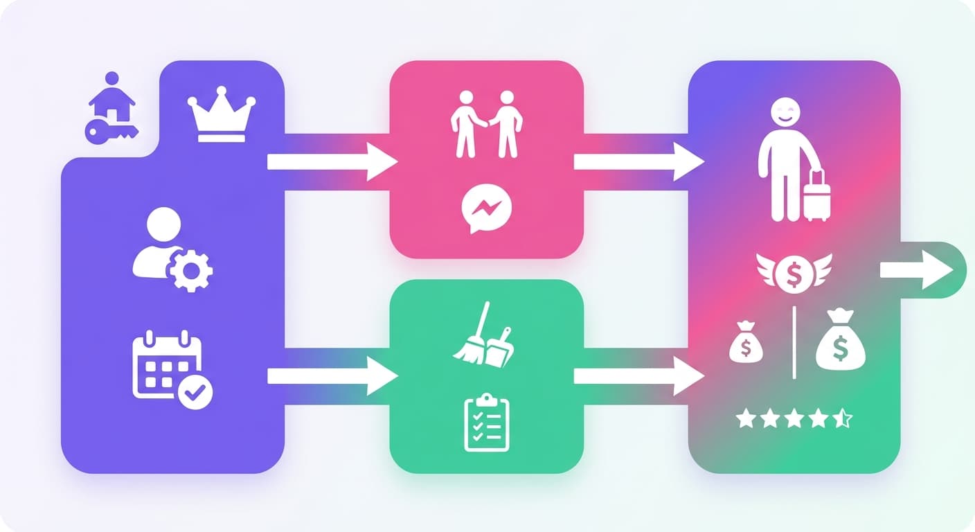 Visual explanation of co host property management for short-term rental hosts