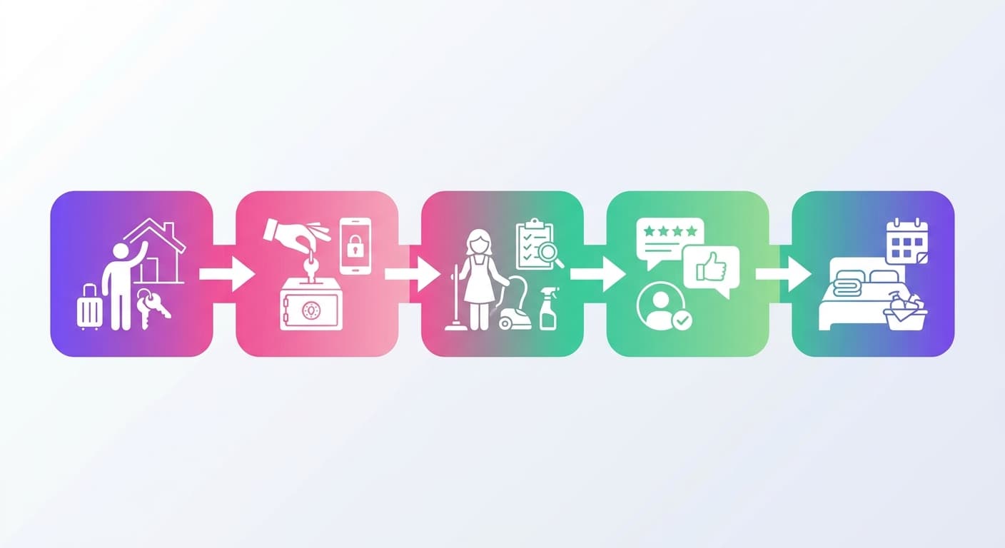 Visual explanation of what is a check-out procedure for short-term rental hosts