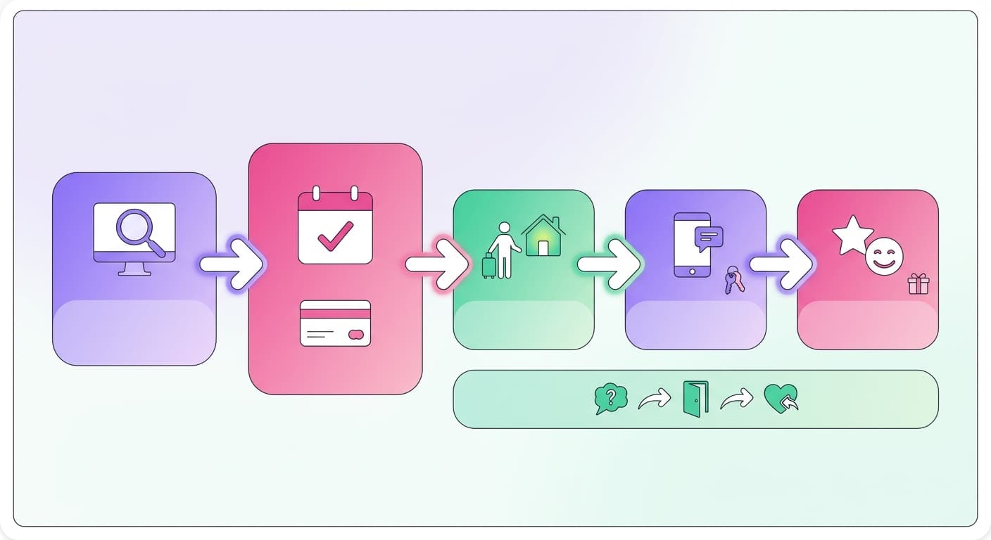 Visual explanation of what is a guest journey for short-term rental hosts