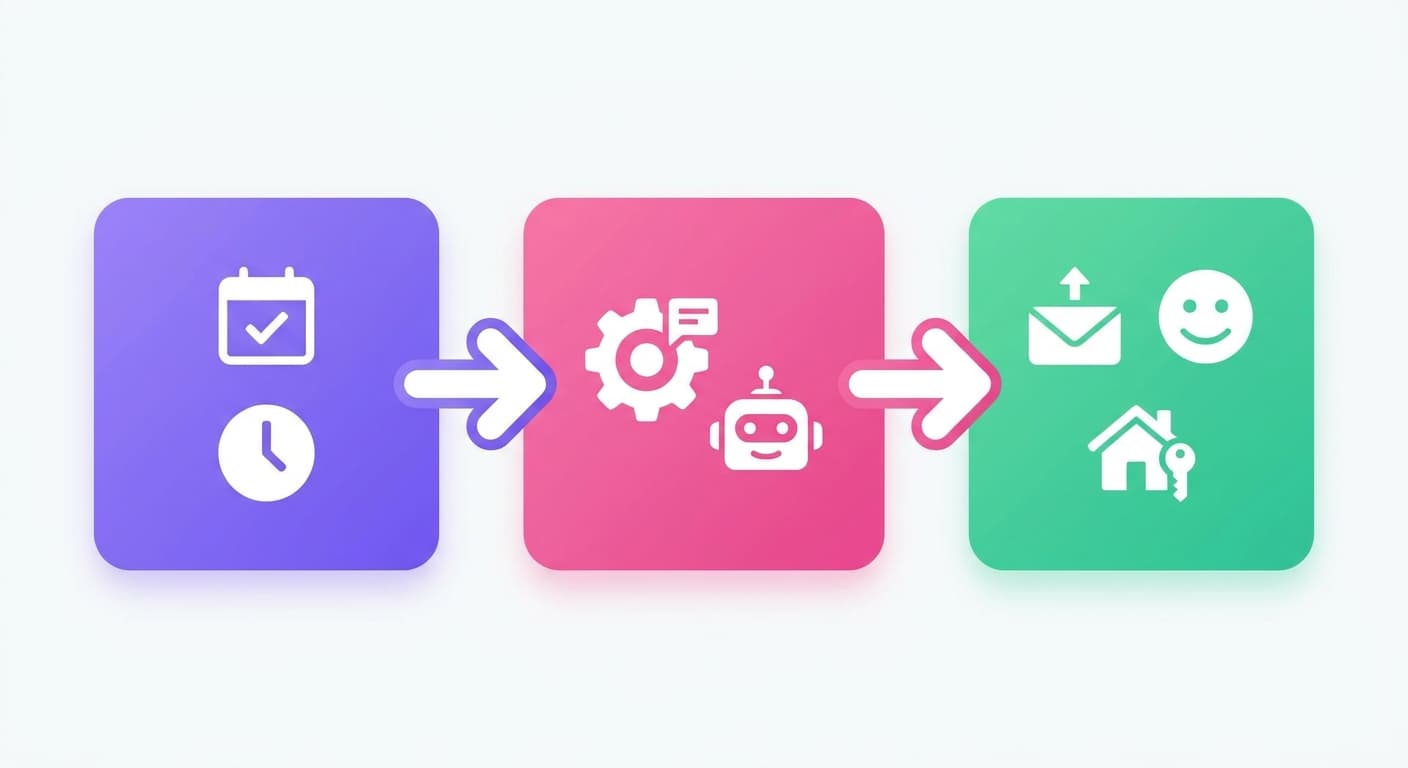 Visual explanation of what is automated guest messaging for short term rentals for short-term rental hosts