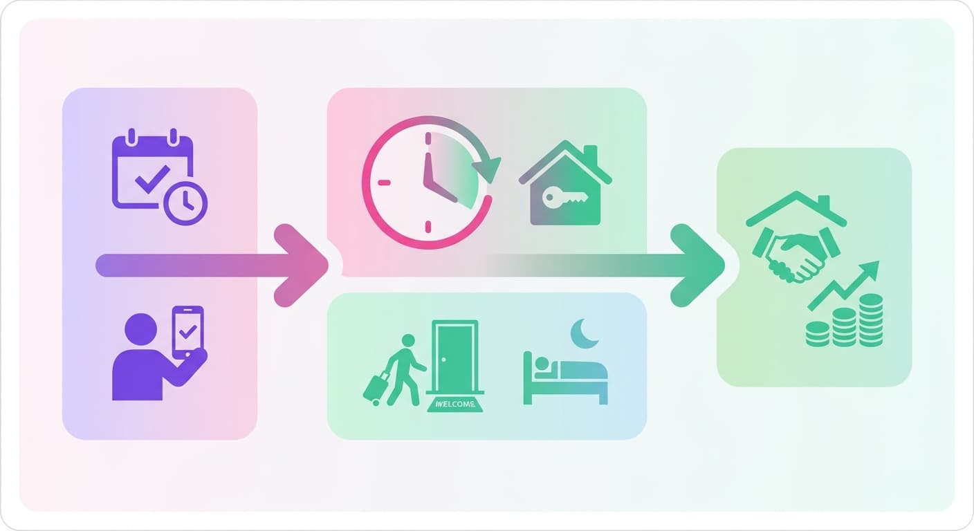 Visual explanation of what is a same-day booking for short-term rental hosts