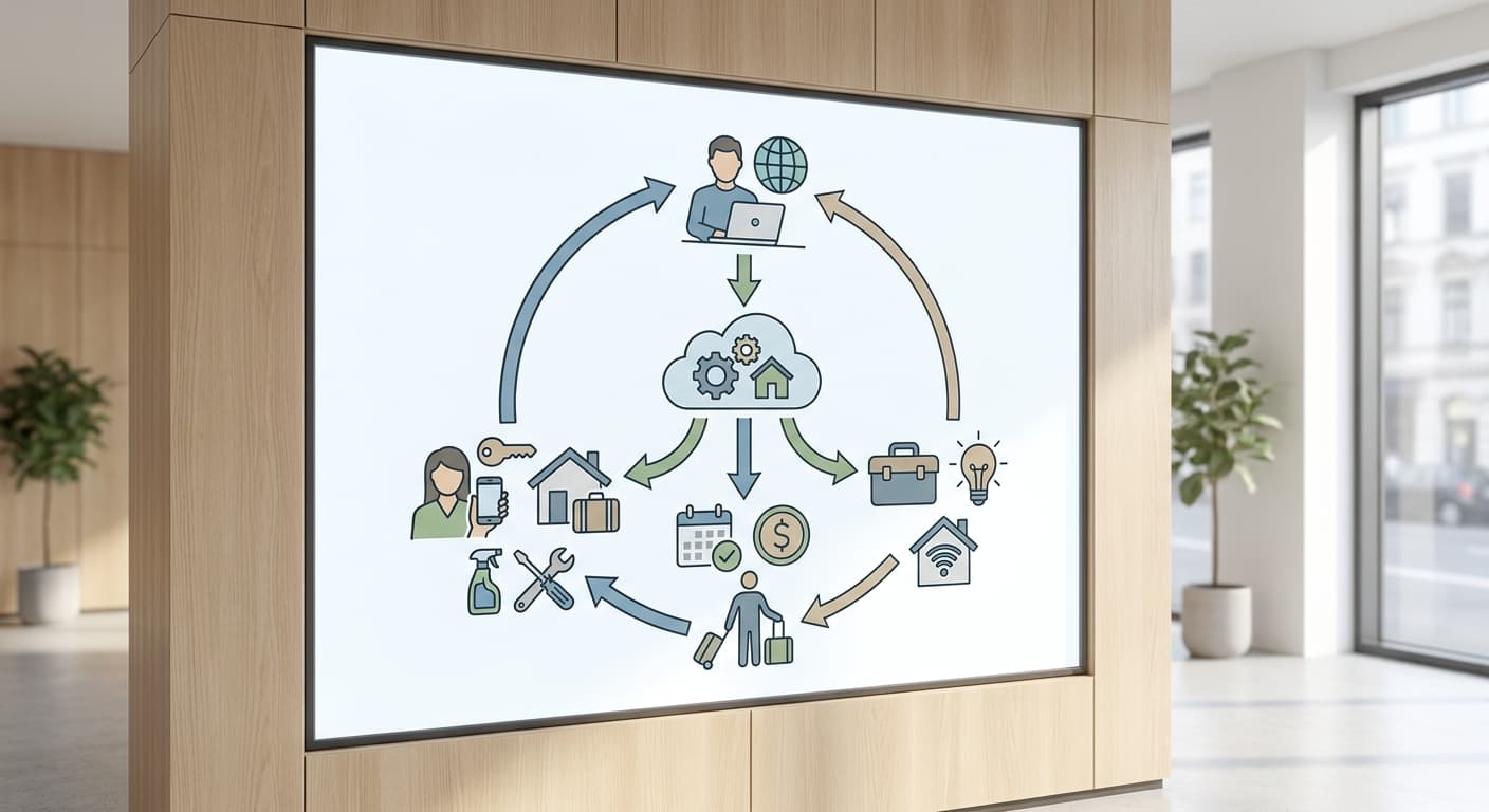 Visual explanation of what is remote property management for short-term rental hosts