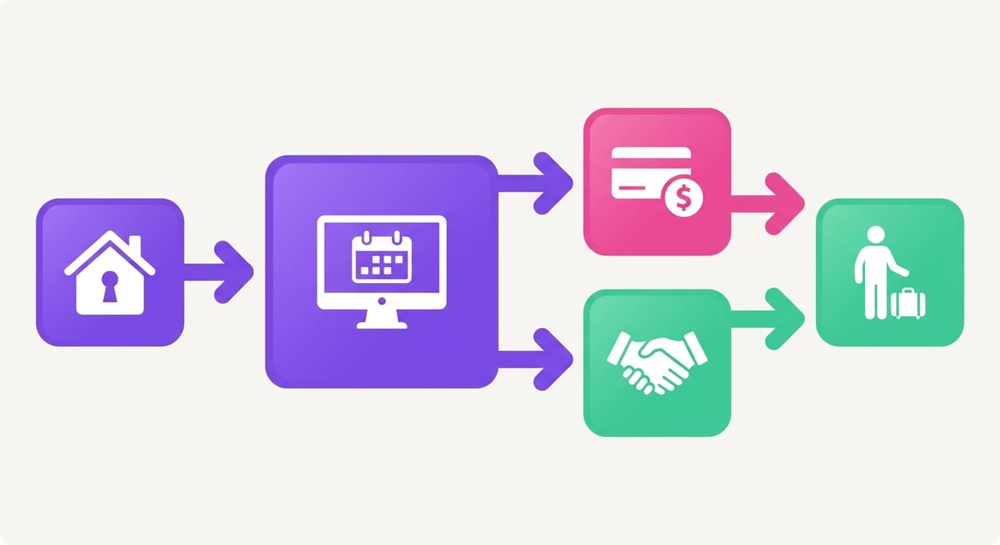 Visual explanation of what is a direct booking website for short-term rental hosts
