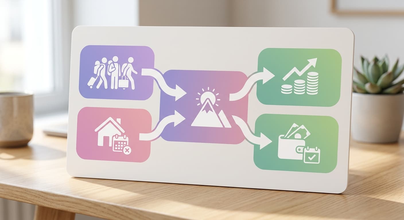 Visual explanation of what is peak season vacation rentals for short-term rental hosts