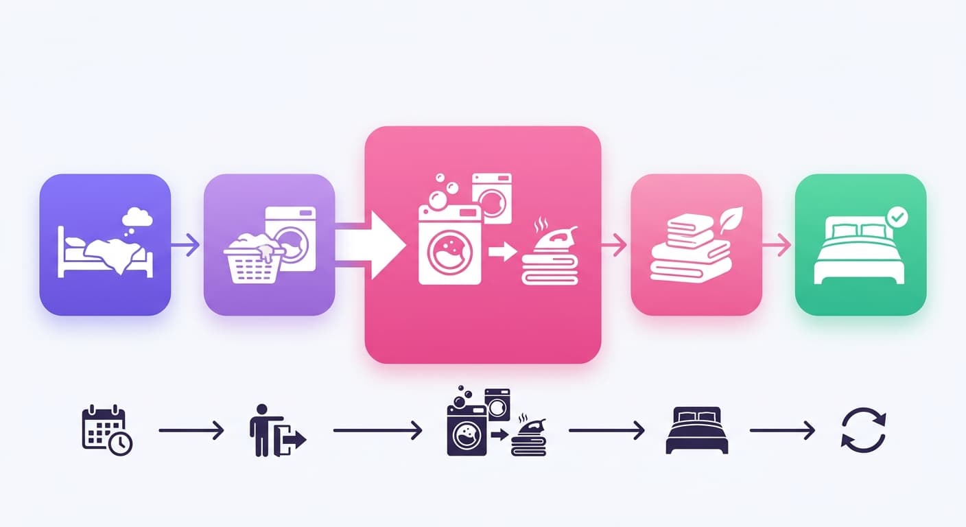 Visual explanation of what is linen turnover for short-term rental hosts