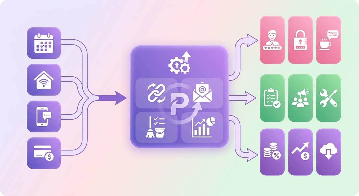 Visual explanation of what is property management system for short-term rental hosts