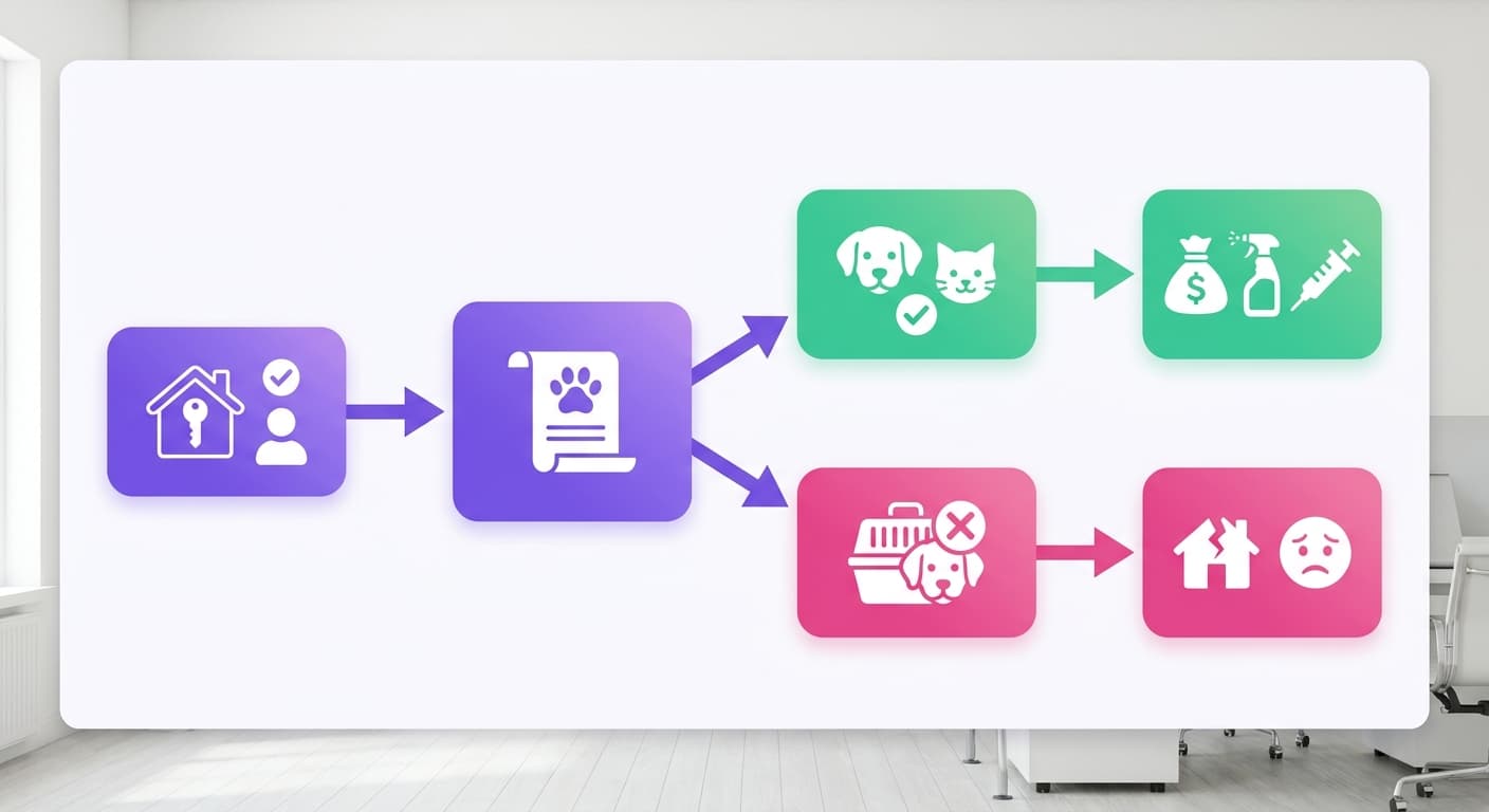 Visual explanation of what is a pet policy in short-term rentals for short-term rental hosts