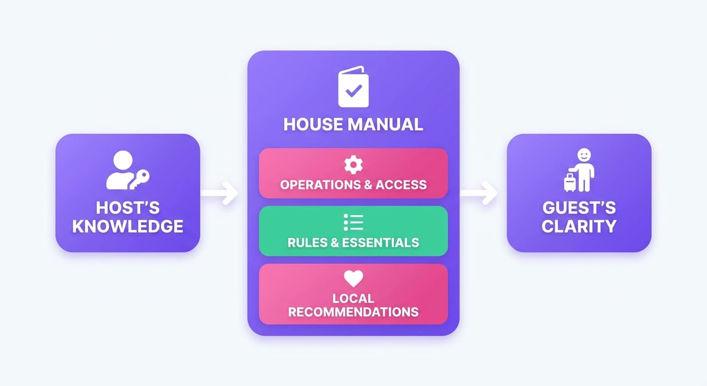 Visual explanation of what is a house manual for short-term rental hosts