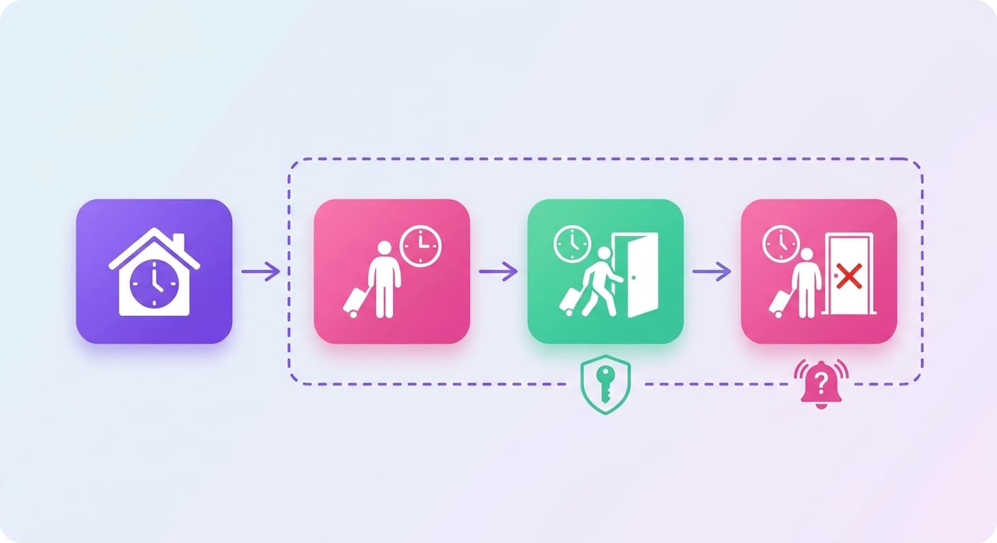 Visual explanation of what is a check-in window in rentals for short-term rental hosts