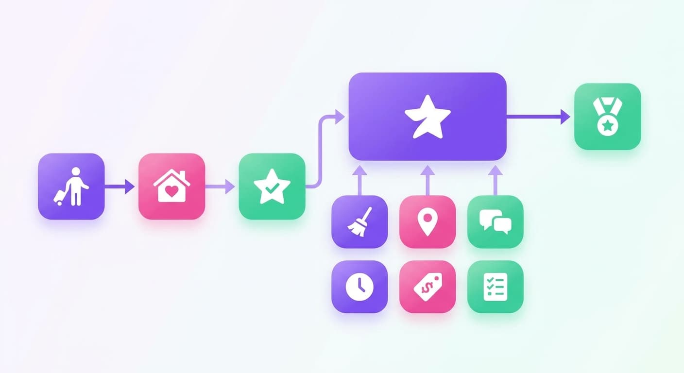 Visual explanation of what is a 5-star rating on airbnb for short-term rental hosts