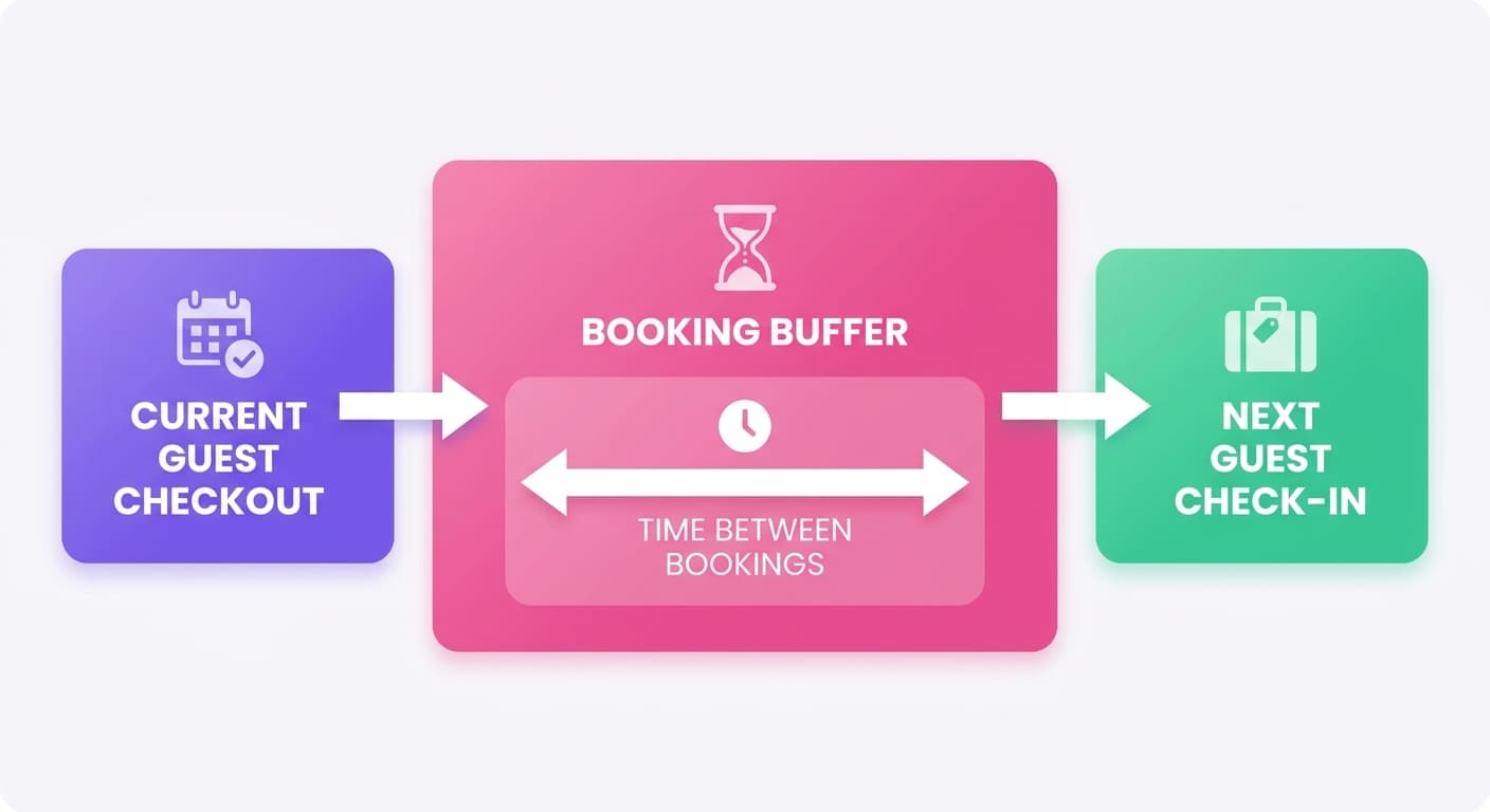 Visual explanation of what is a booking buffer for short-term rental hosts
