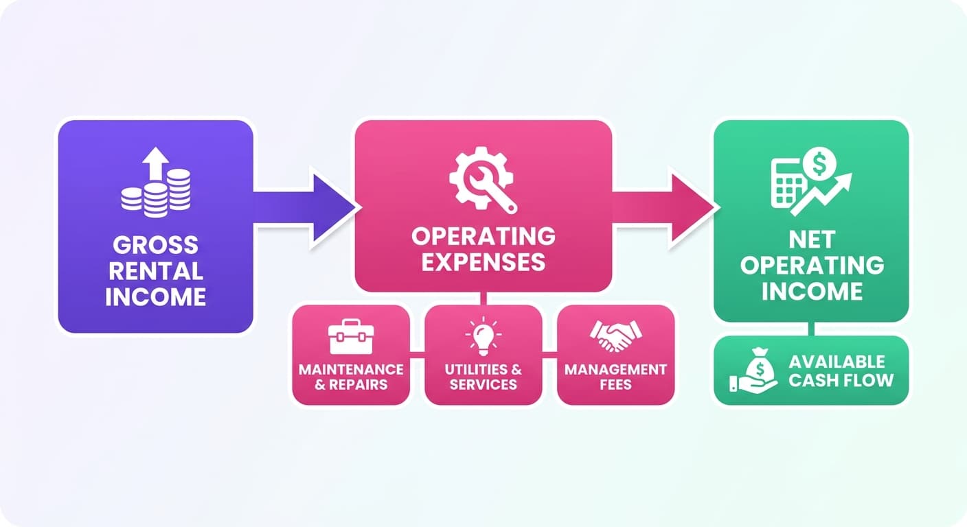 Visual explanation of what is noi for a rental property for short-term rental hosts