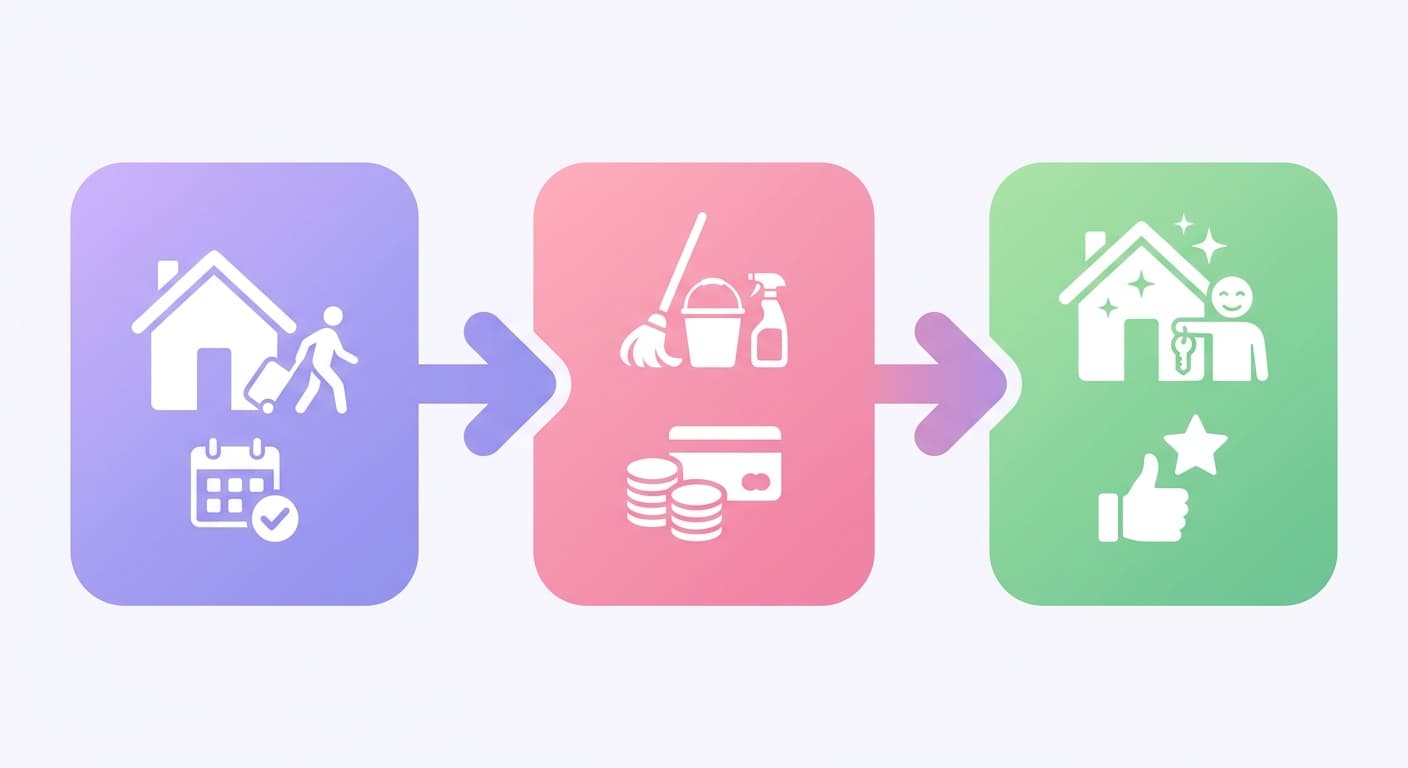 Visual explanation of what is a rental cleaning fee for short-term rental hosts